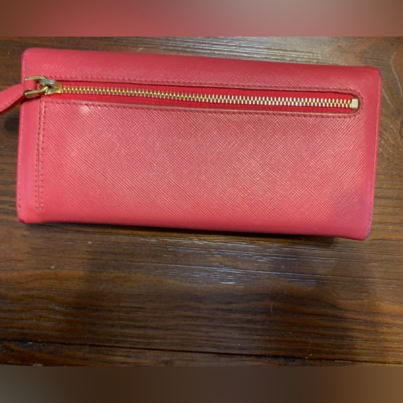 PRADA Saffino leather long wallet. Pink bow π - Picture 2 of 9